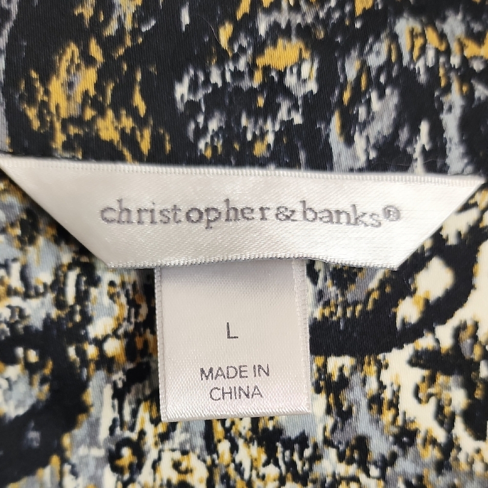 Christopher & Banks Black and Gold Paisley Blazer - Picture 2 of 9